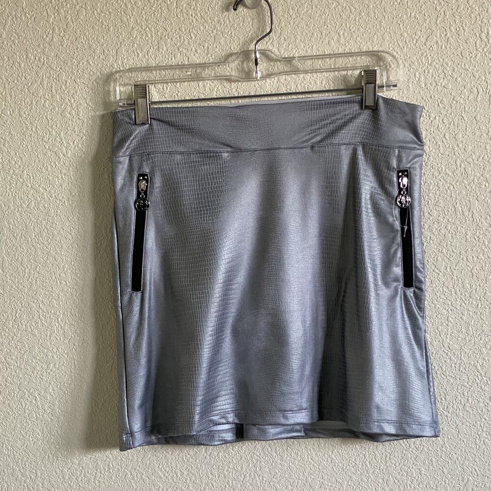 Clubwear‎ Matte Silver Snake Embossed Skort Size Small